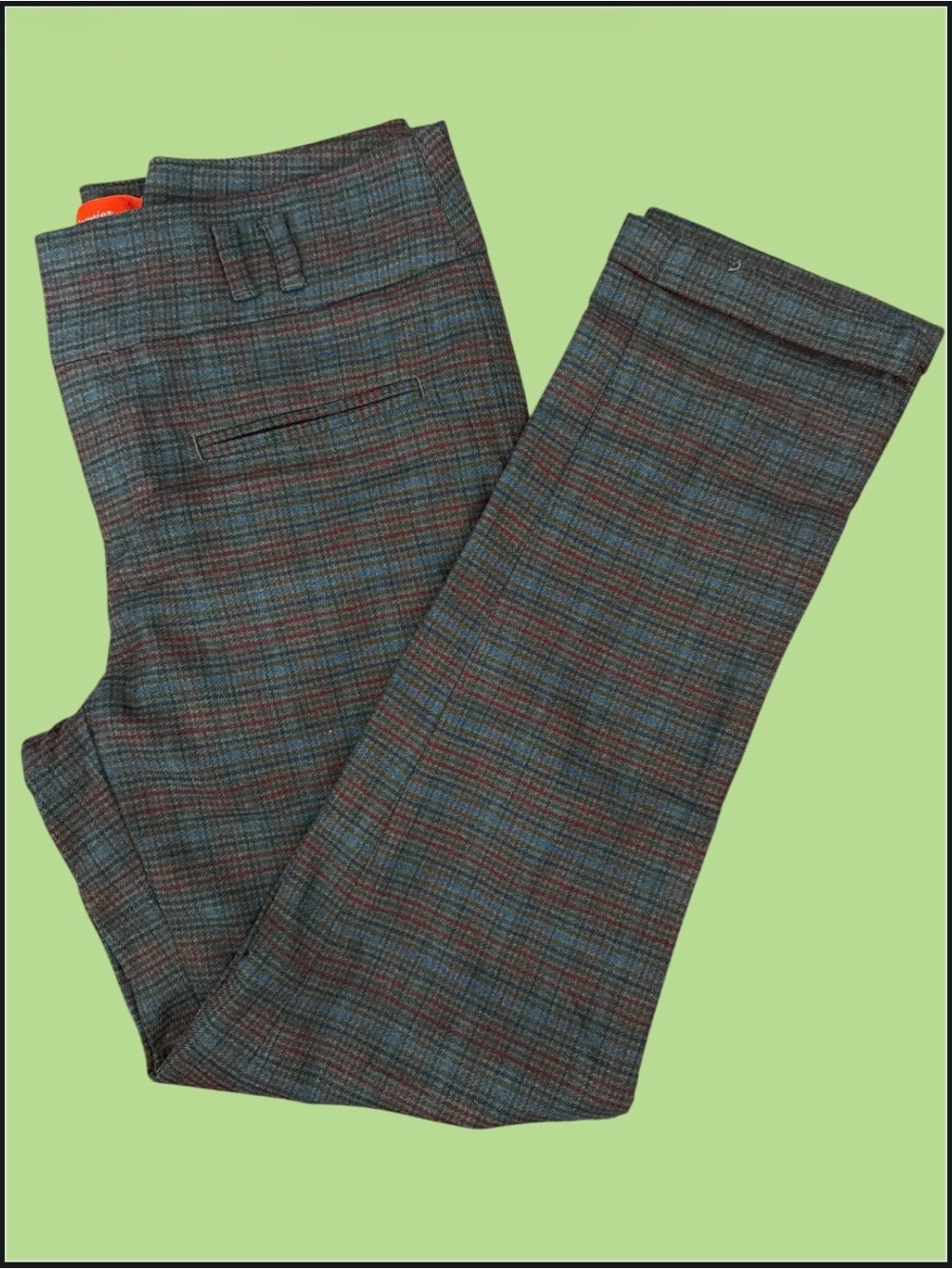 ANTHROPOLOGIE Cartonnier Plaid Trousers in grey, blue and red